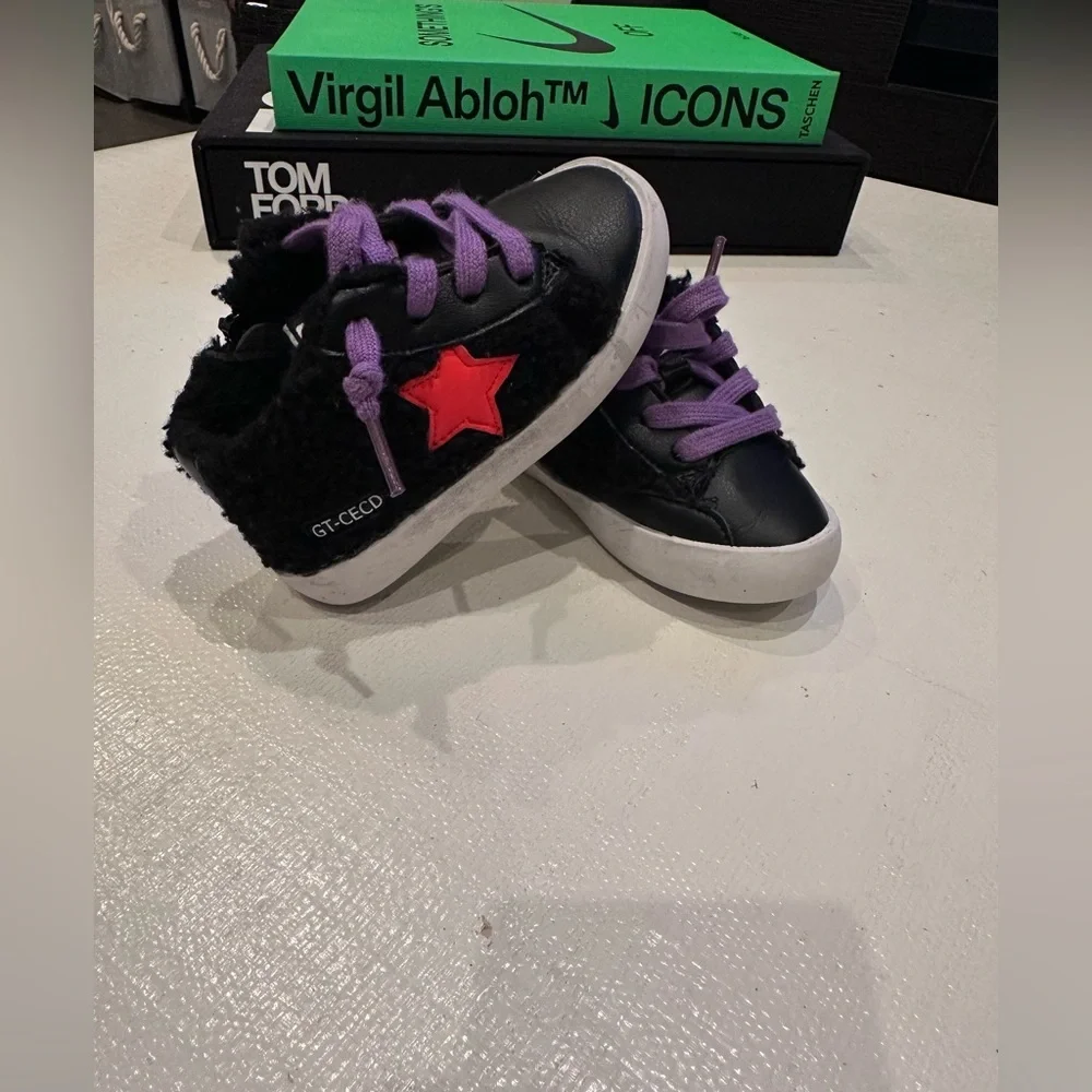 Fashion Kids Sneakers with Black Sherpa/Leather Accents